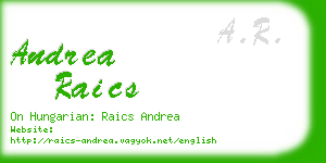 andrea raics business card